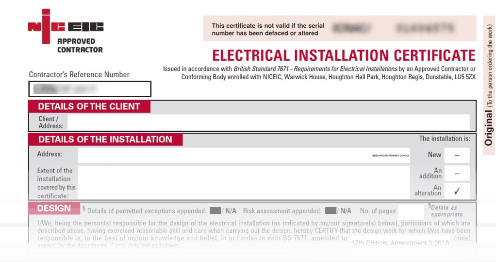 Electrical Certificate